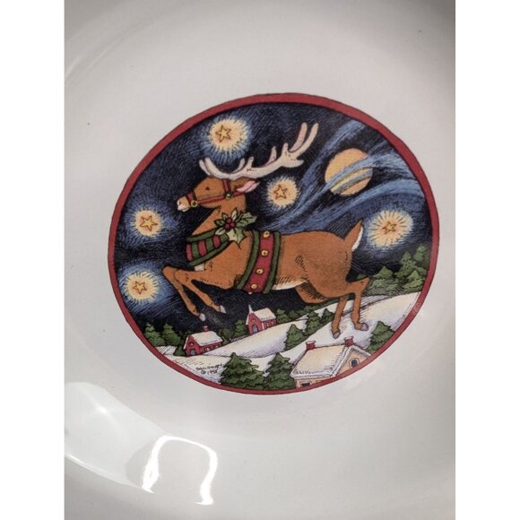 International China Stoneware Over The Housetops 9 1/4" Rimmed Bowl Lot of 3 - Picture 3 of 9